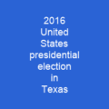 2016 United States presidential election in Texas