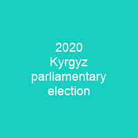 2020 Kyrgyz parliamentary election
