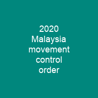 2020 Malaysia movement control order