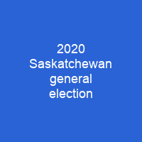 2020 Saskatchewan general election