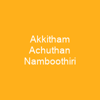Akkitham Achuthan Namboothiri