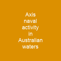 Axis naval activity in Australian waters