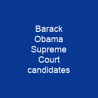 Barack Obama Supreme Court candidates