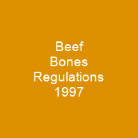 Beef Bones Regulations 1997