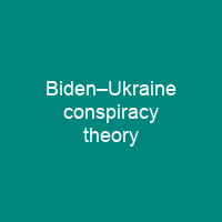 Biden–Ukraine conspiracy theory