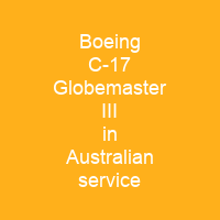 Boeing C-17 Globemaster III in Australian service