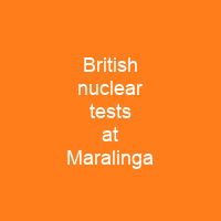 British nuclear tests at Maralinga