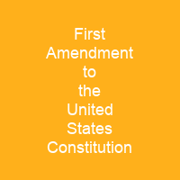 First Amendment to the United States Constitution