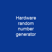 Hardware random number generator