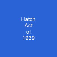 Hatch Act of 1939