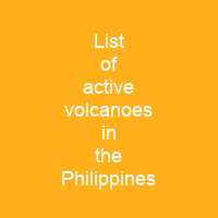 List of active volcanoes in the Philippines