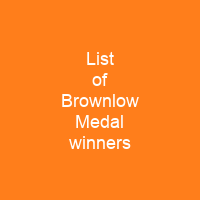 List of Brownlow Medal winners