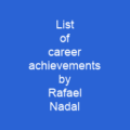 Rafael Nadal career statistics