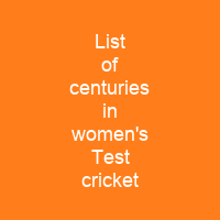 List of centuries in women's Test cricket