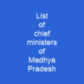 List of chief ministers of Madhya Pradesh