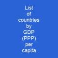 List of countries by GDP (PPP) per capita