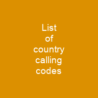 List of country calling codes
