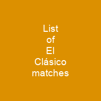List of El Clásico matches