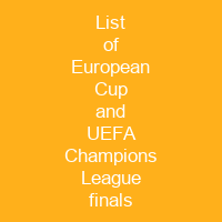 List of European Cup and UEFA Champions League finals