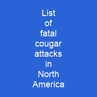 List of fatal cougar attacks in North America