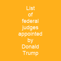 List of federal judges appointed by Donald Trump