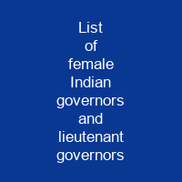 List of female Indian governors and lieutenant governors