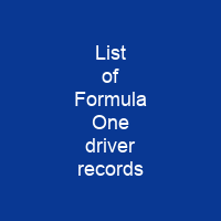 List of Formula One driver records