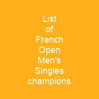 List of French Open men's singles champions