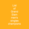List of Grand Slam related tennis records