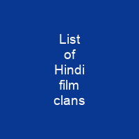 List of Hindi film clans