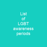 List of LGBT awareness periods