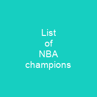 List of NBA champions