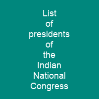 List of presidents of the Indian National Congress