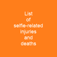 List of selfie-related injuries and deaths