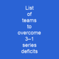 List of teams to overcome 3–1 series deficits