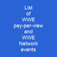 List of WWE pay-per-view and WWE Network events