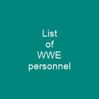 List of WWE personnel