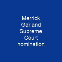 Merrick Garland Supreme Court nomination