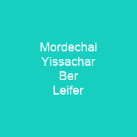 Mordechai Yissachar Ber Leifer