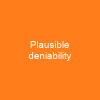 Plausible deniability