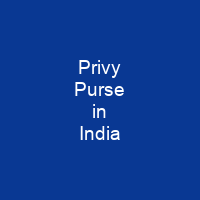 Privy Purse in India