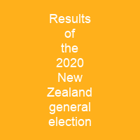 Results of the 2020 New Zealand general election