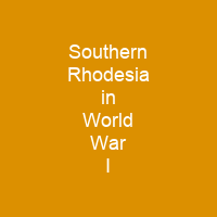 Southern Rhodesia in World War I