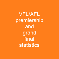 VFL/AFL premiership and grand final statistics