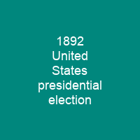 1892 United States presidential election