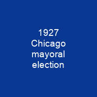 1927 Chicago mayoral election