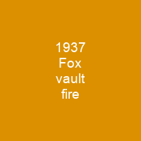 1937 Fox vault fire