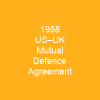1958 US–UK Mutual Defence Agreement