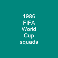 1986 FIFA World Cup squads