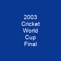 2003 Cricket World Cup Final